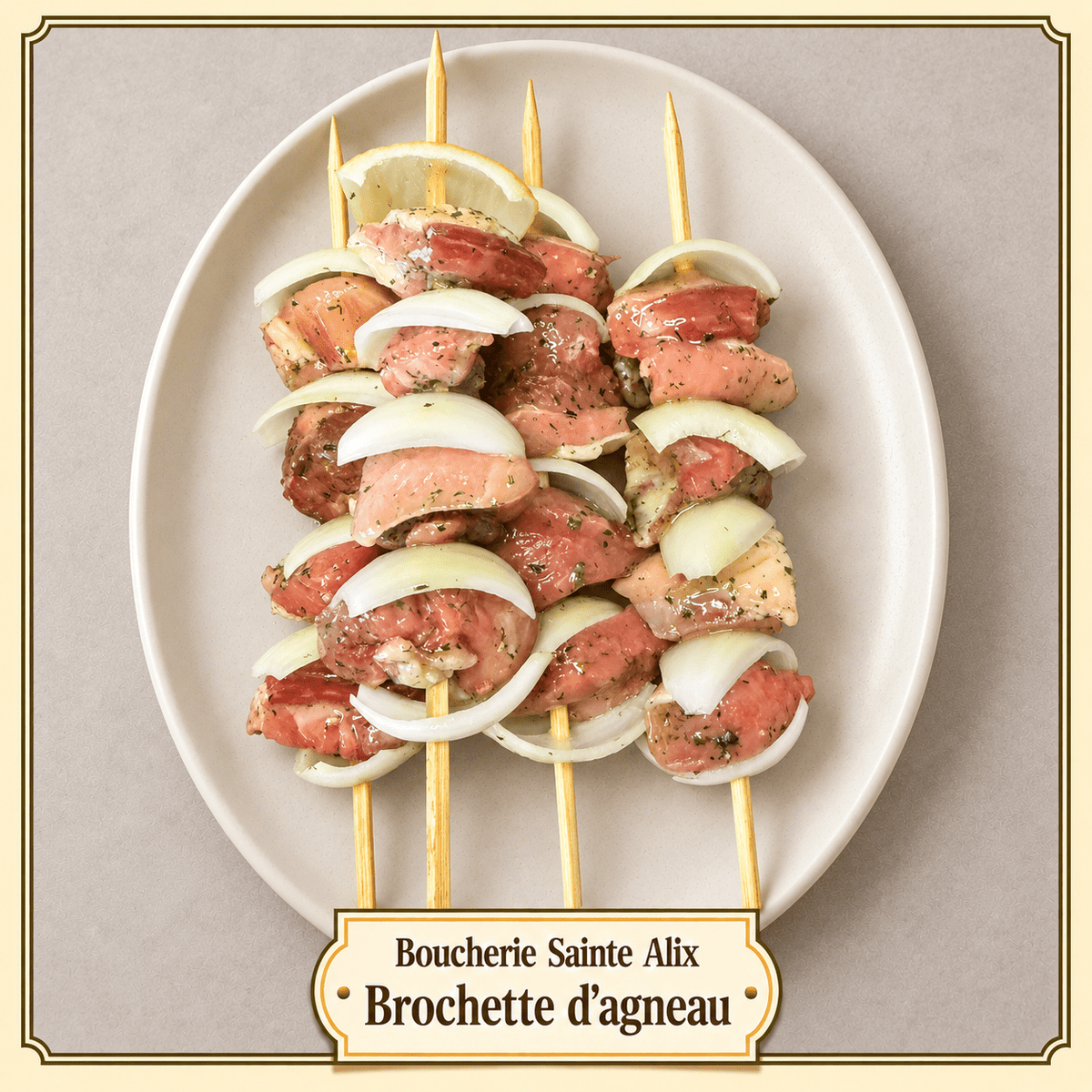 Brochette d'agneau - Boucherie Sainte Alix